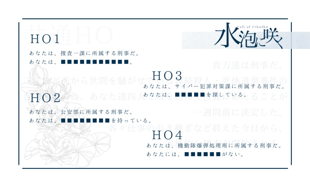 【CoC6版】水泡に咲く【SPLL:E194310】