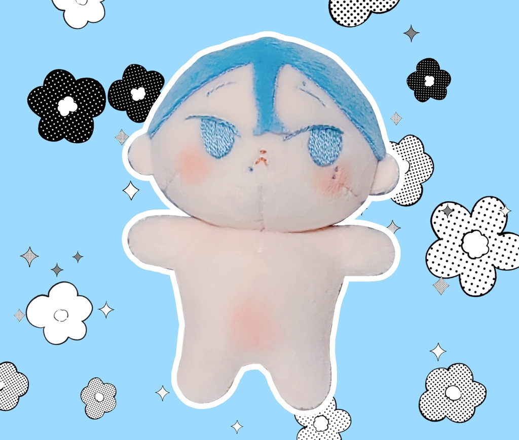 ライトブルーちまろホクロぬい