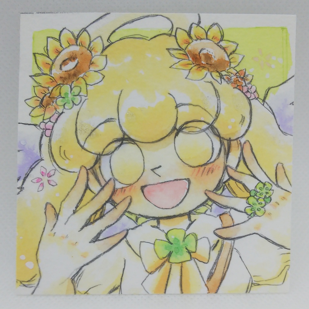 9×9サイズ 水彩ミニ原画 ポップンミュージック