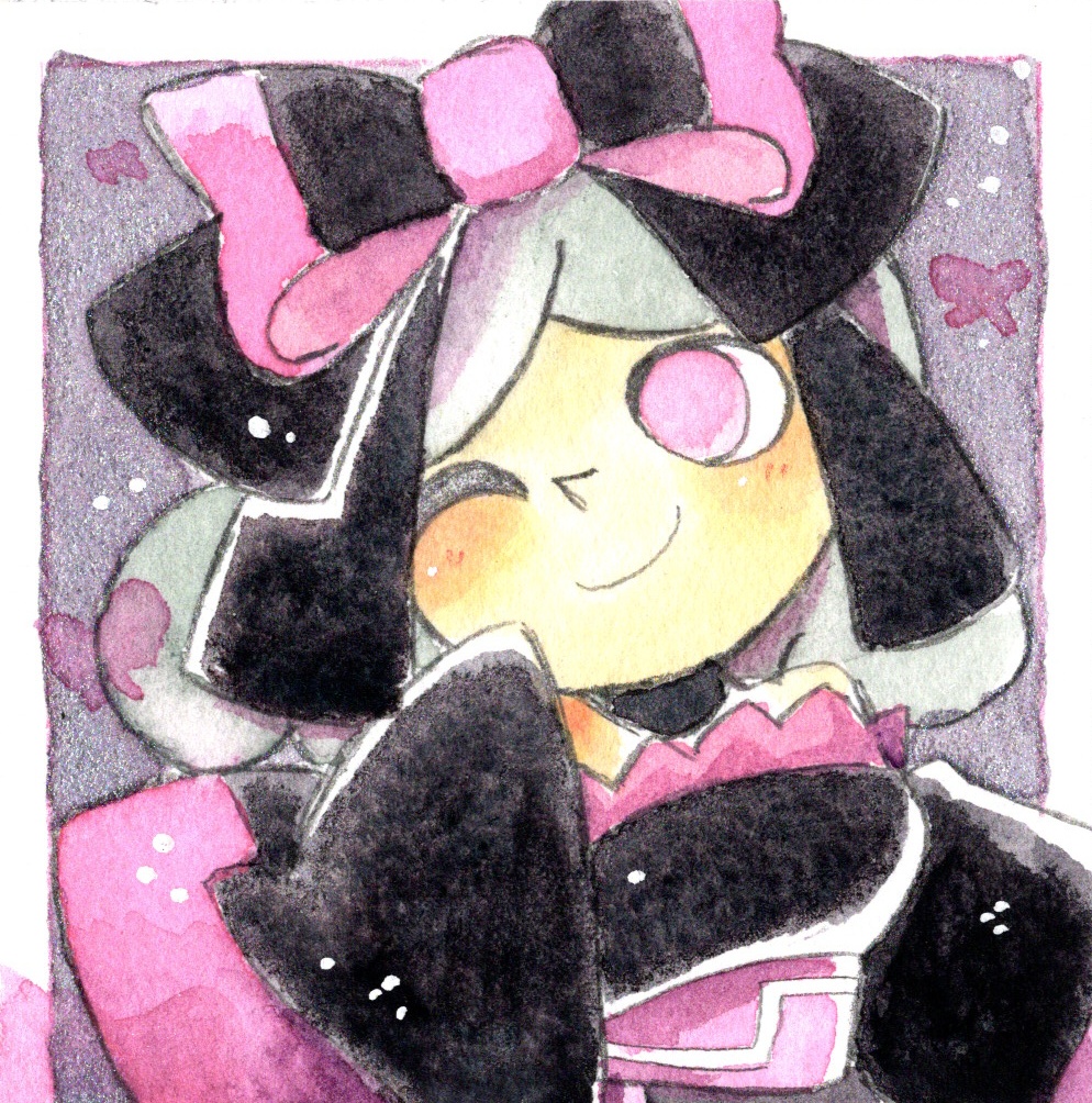 9×9サイズ 水彩ミニ原画 ポップンミュージック