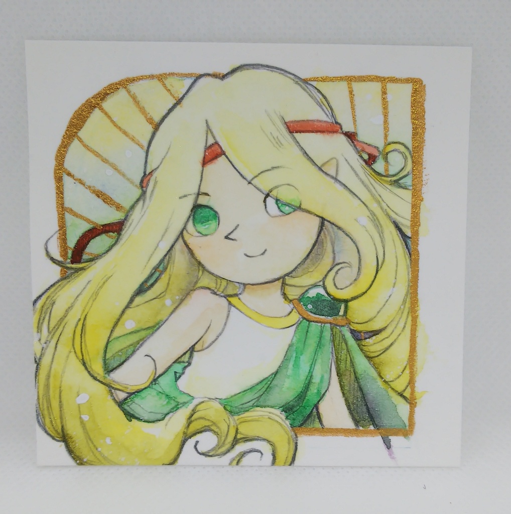 9×9サイズ 水彩ミニ原画 ポップンミュージック