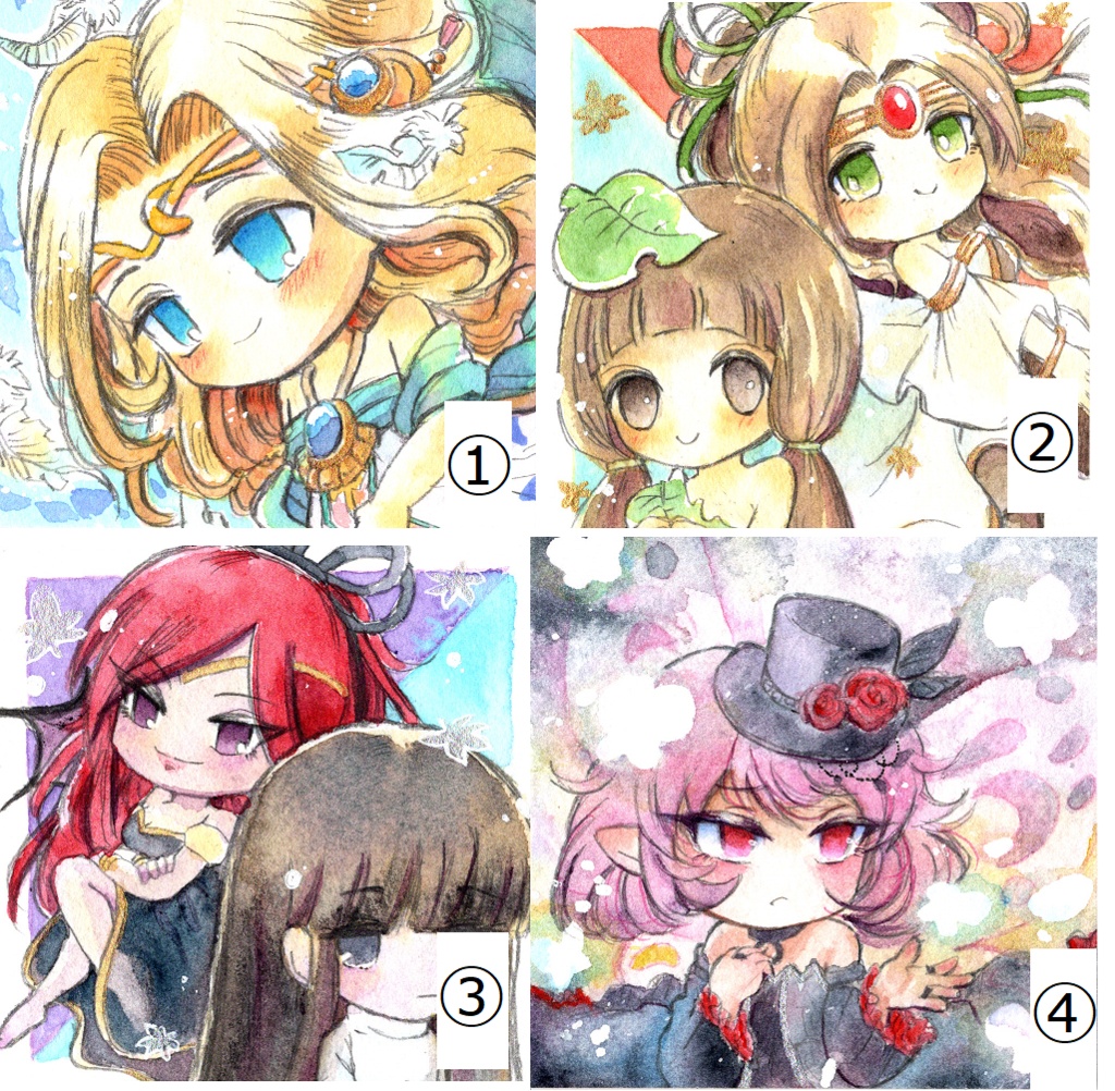 9×9サイズ　水彩ミニ原画　メイプルストーリー