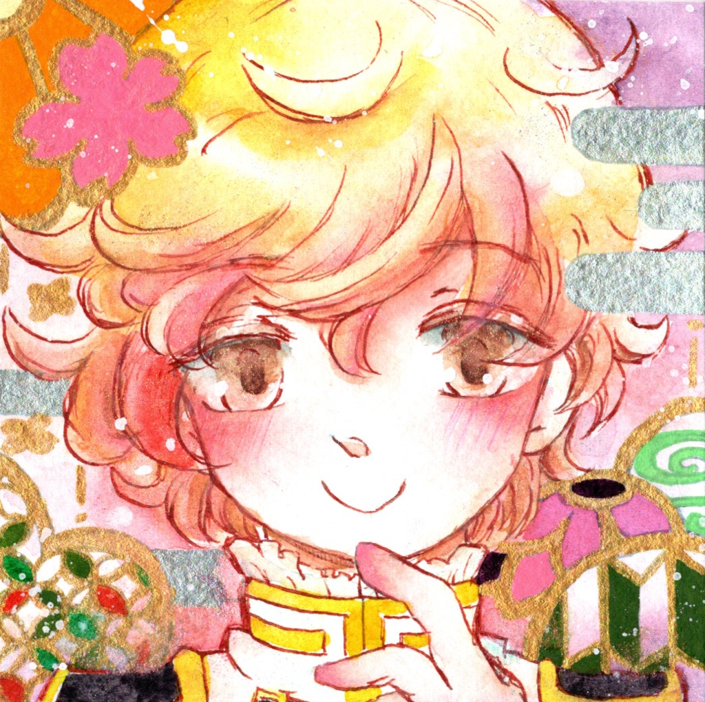 9×9サイズ 水彩ミニ原画 刀剣乱舞