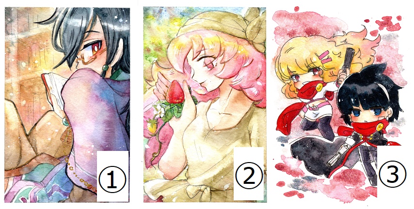 はがきサイズ 水彩原画