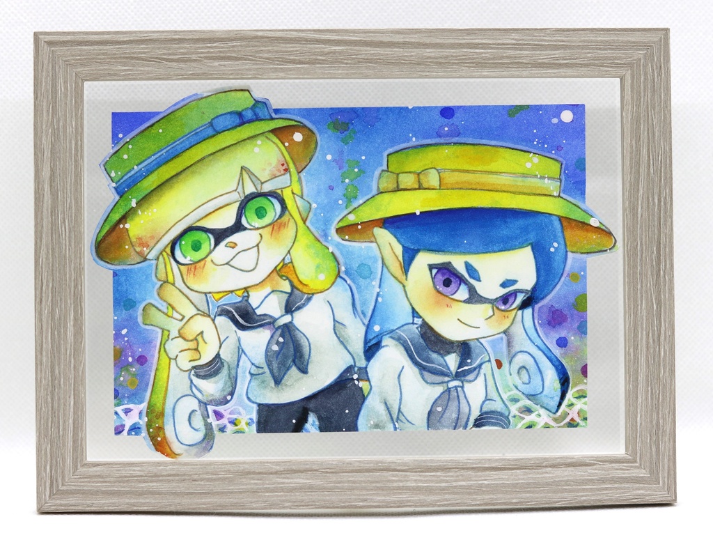 インクリング【2L版サイズ額装 透明水彩原画】