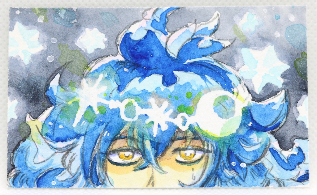 ワンコイン名刺サイズ水彩原画 【500円】