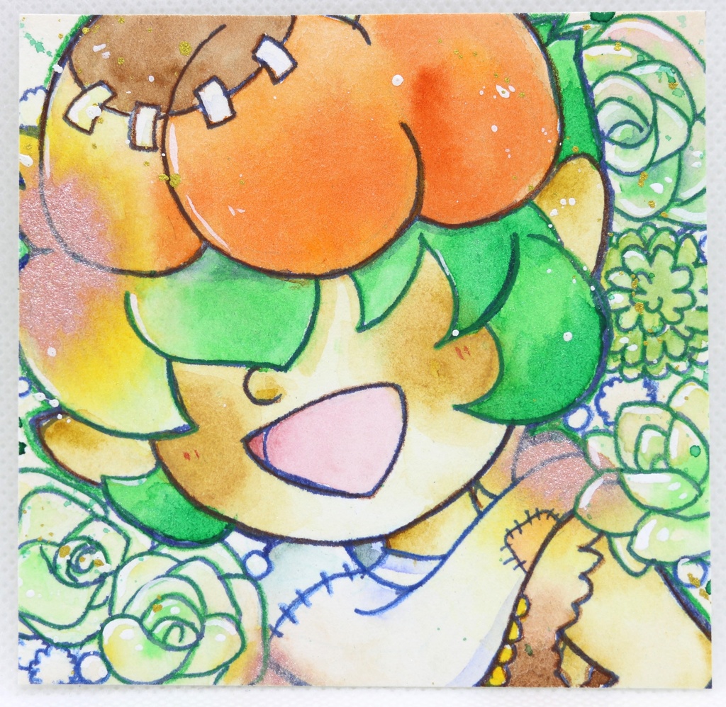 アッシュ【9×9サイズ 水彩原画】