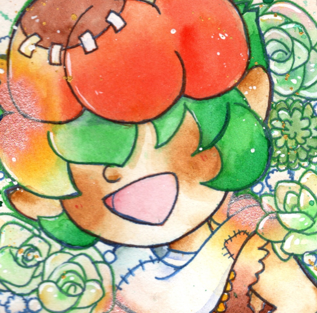 アッシュ【9×9サイズ 水彩原画】