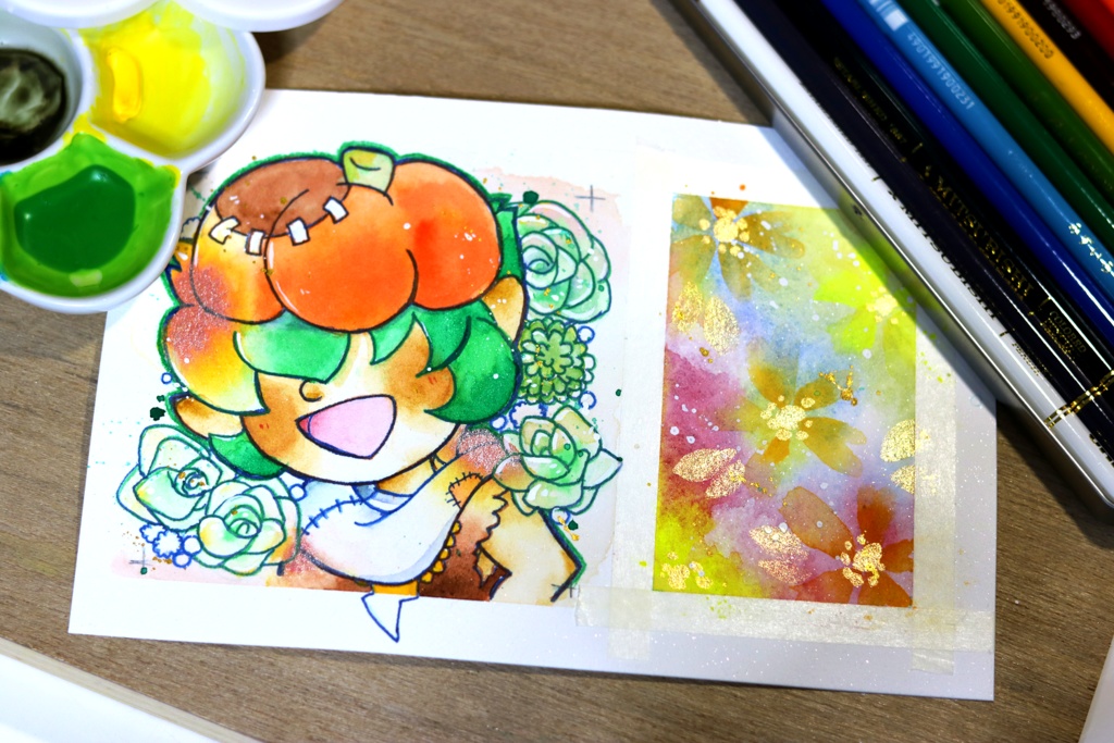 アッシュ【9×9サイズ　水彩原画】