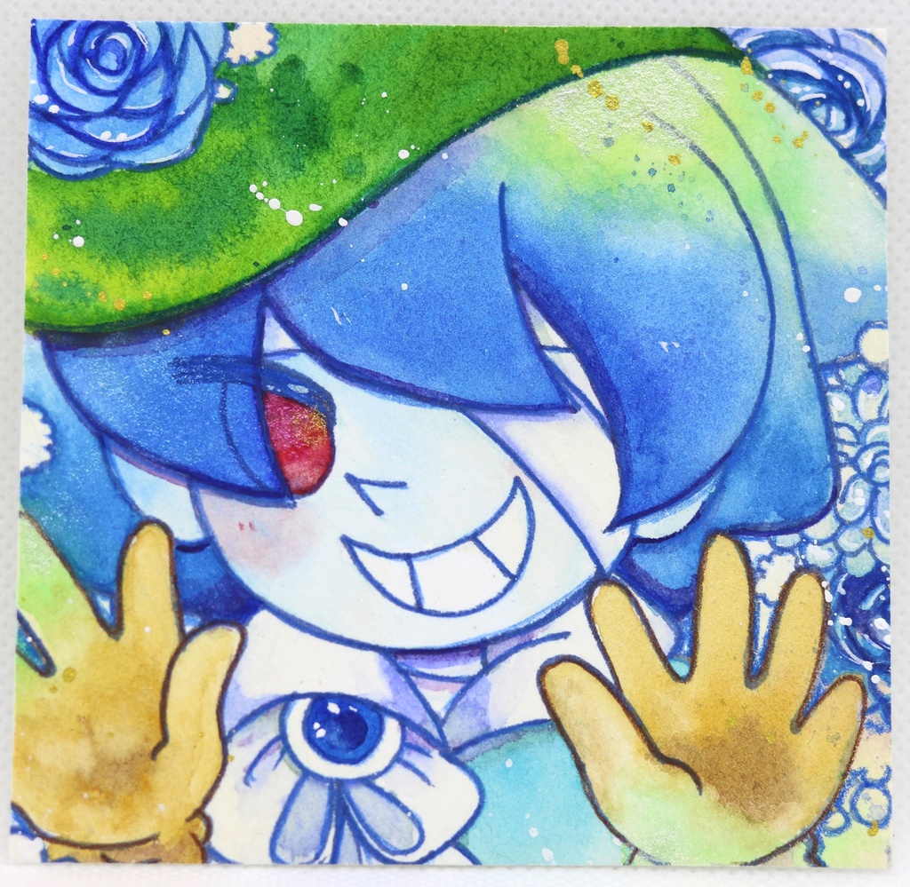 スマイル【9×9サイズ 水彩原画】