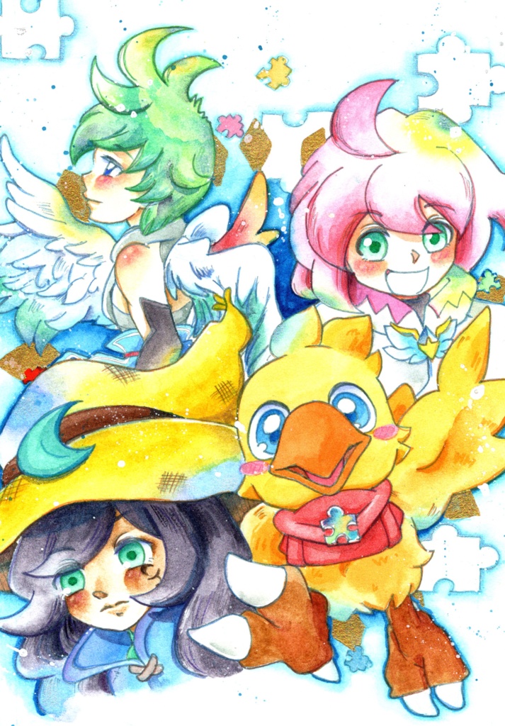 チョコボの不思議なダンジョンエブリバディ 【A5サイズ 水彩原画】