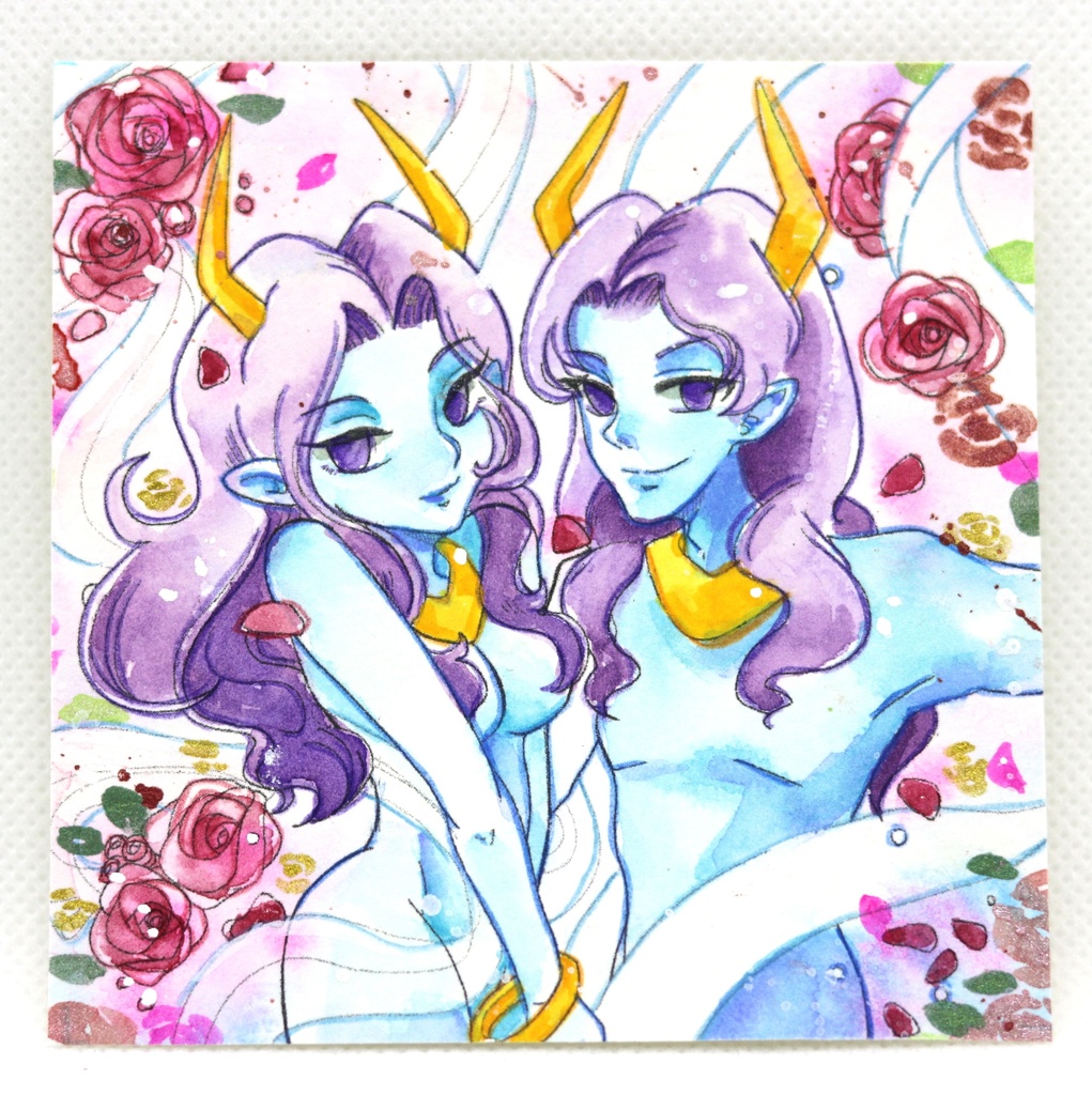 あしゅら【9×9サイズ 水彩原画】