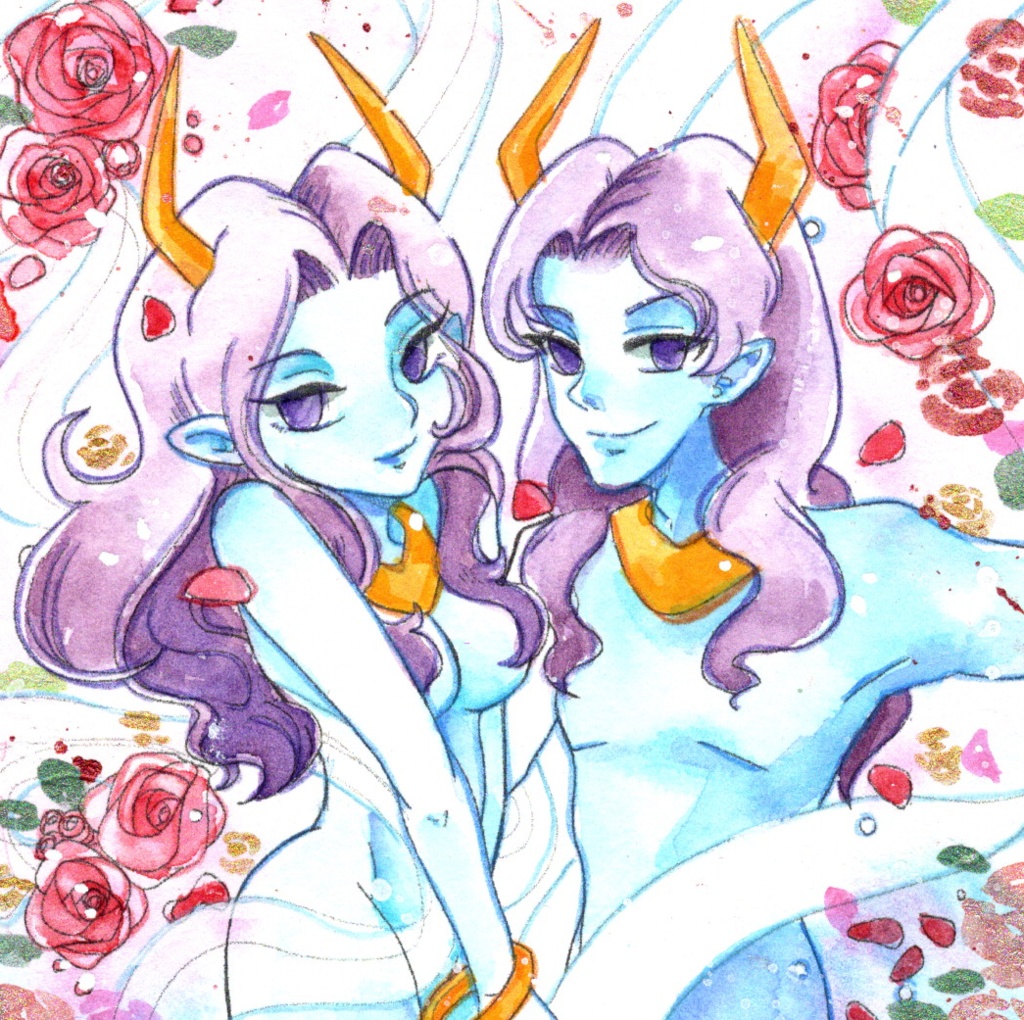 あしゅら【9×9サイズ 水彩原画】