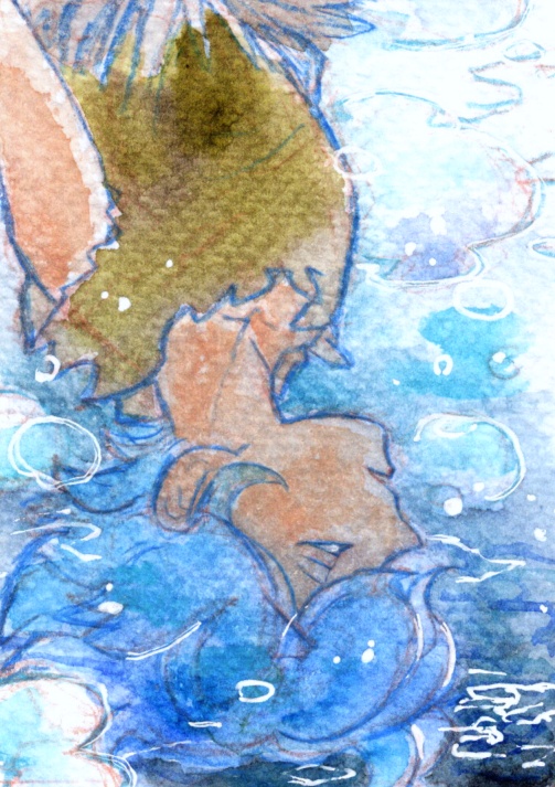 新鬼ヶ島ATCサイズ水彩原画