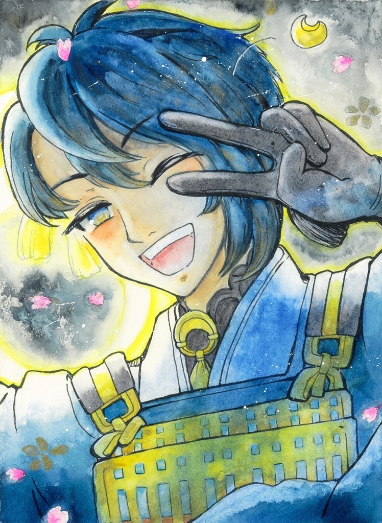 三日月宗近【F4サイズ　水彩原画】