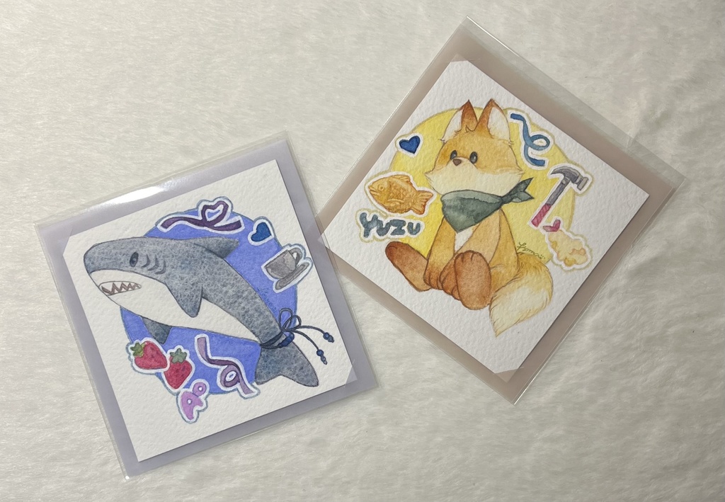 73×73サイズ原画🦈🦊