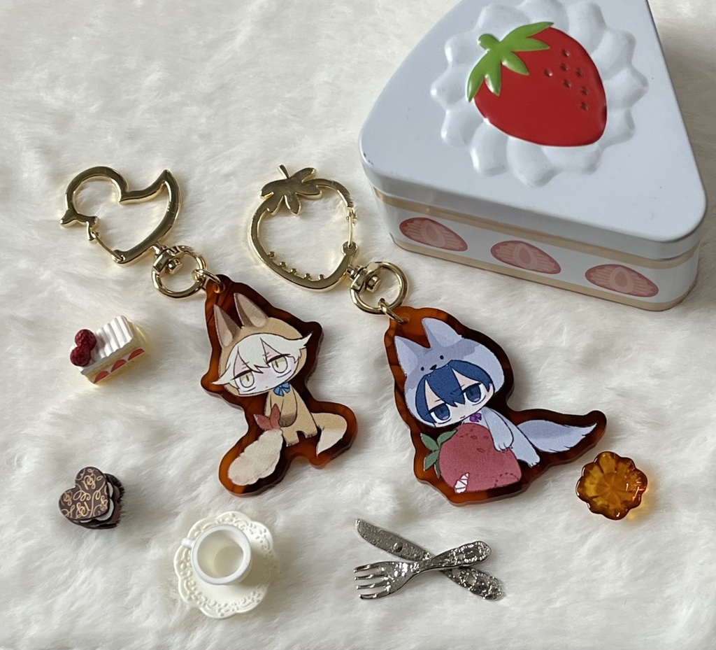 💛えびてん、💙いちごアクリルキーホルダー