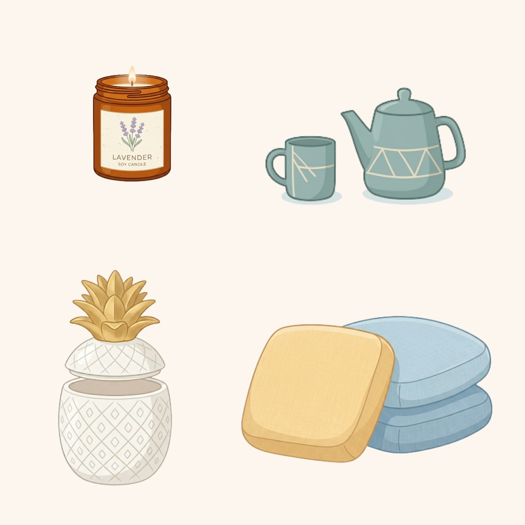 Scandinavian Interior Clipart – 12 PNG Set