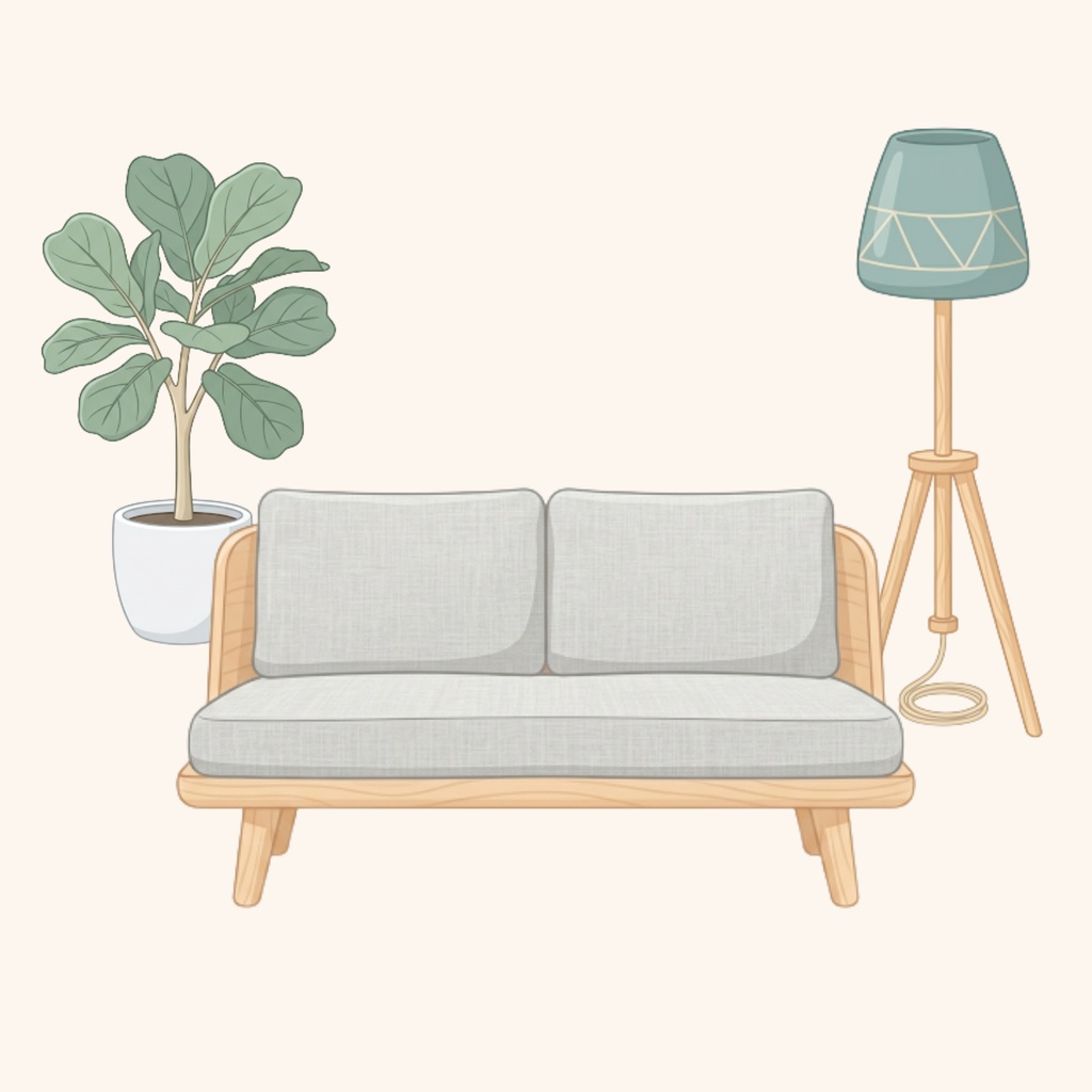 Scandinavian Interior Clipart – 12 PNG Set
