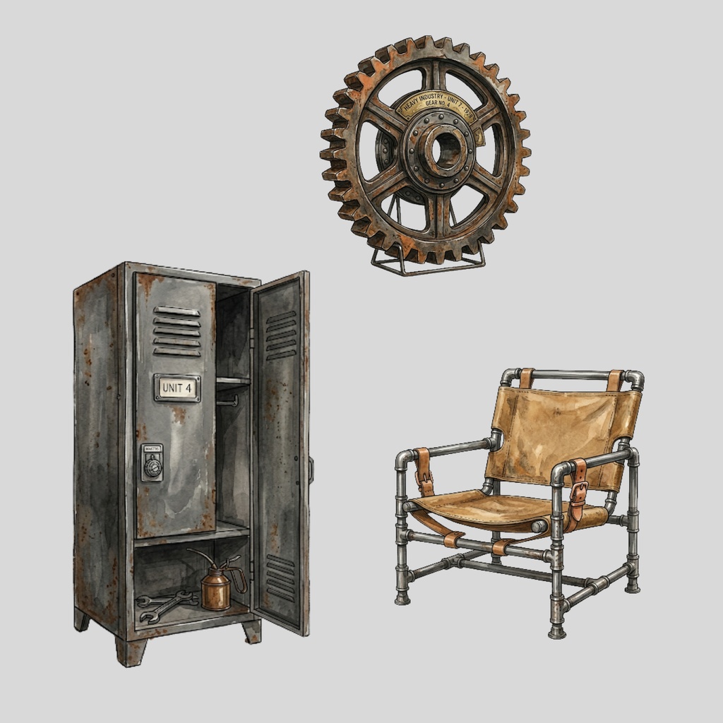 Industrial Interior – 10 PNG Cliparts