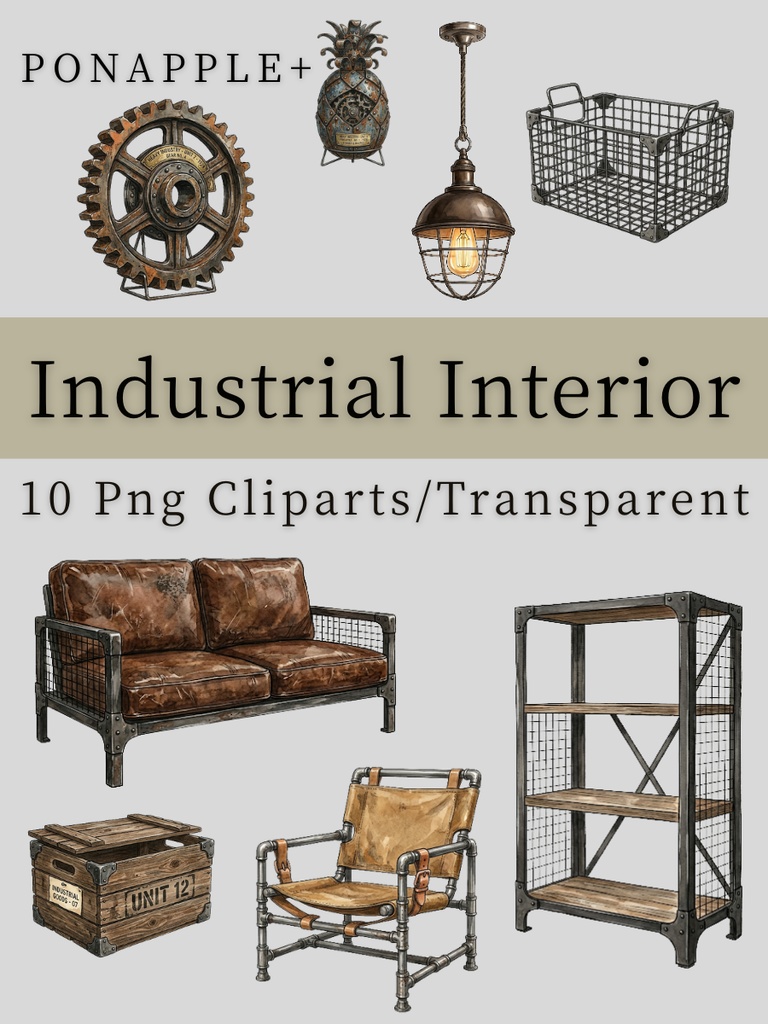 Industrial Interior – 10 PNG Cliparts