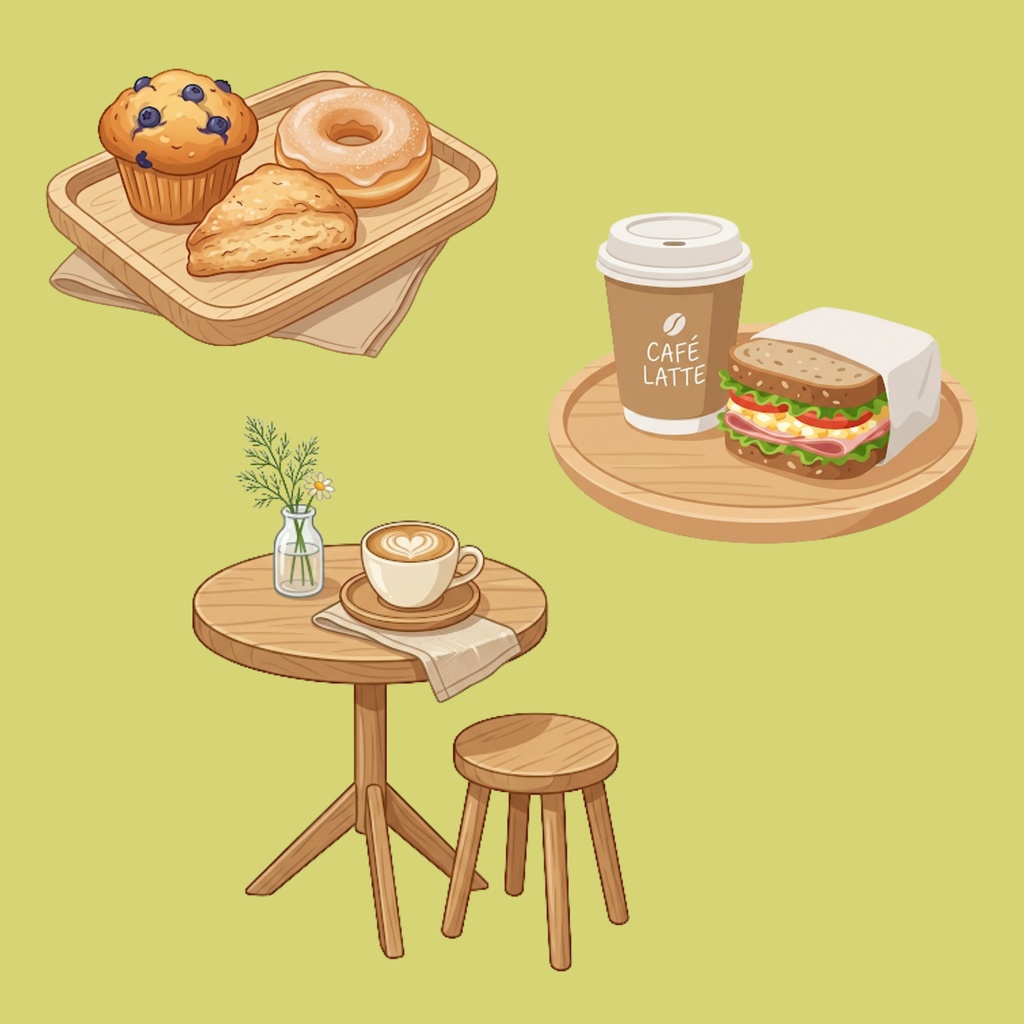 おうちカフェ – Home Cafe Set - 11 PNG Cliparts