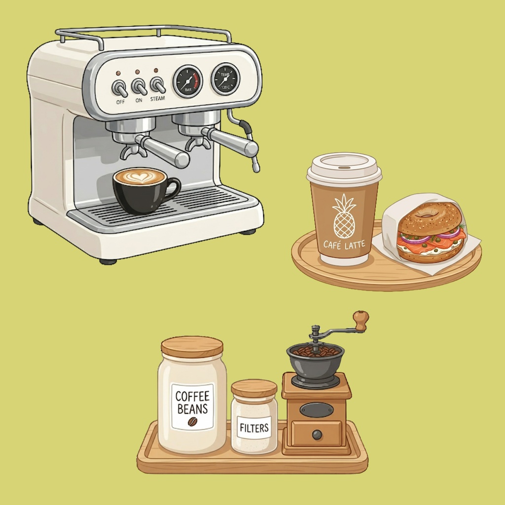 おうちカフェ – Home Cafe Set - 11 PNG Cliparts