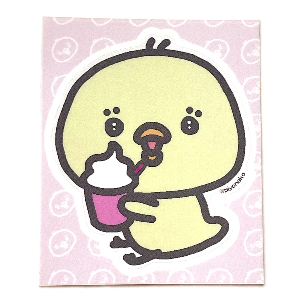 ホイップたっぷりドリンクとぴよこ ミニステッカー【ほんのうぴよこ】