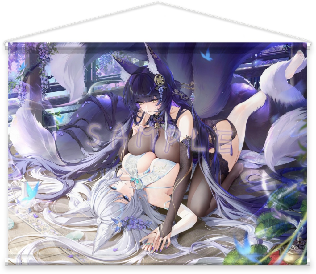 【在庫限り】「もふもふ乳合わせ武蔵 ✖ 信濃」Wスエード タペストリー スケスケVer.