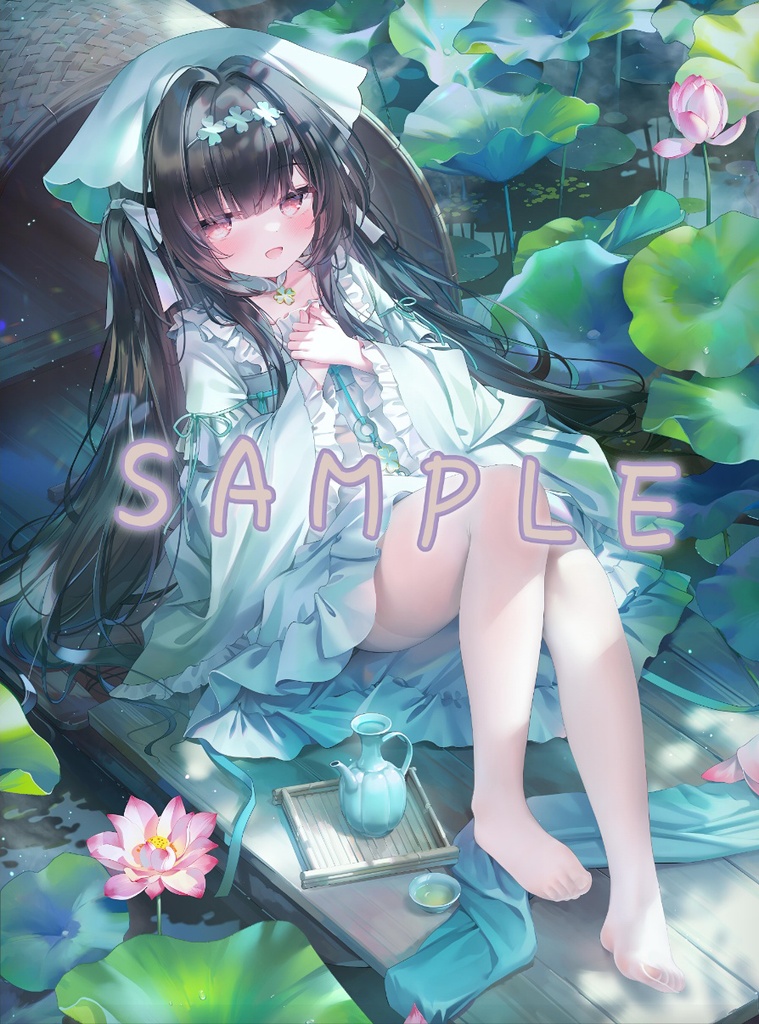 【在庫限り】鬼針草先生 描き下ろし「蓮池長風ちゃん」Ｗスエードタペストリー