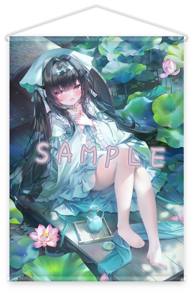 【在庫限り】鬼針草先生 描き下ろし「蓮池長風ちゃん」Wスエードタペストリー