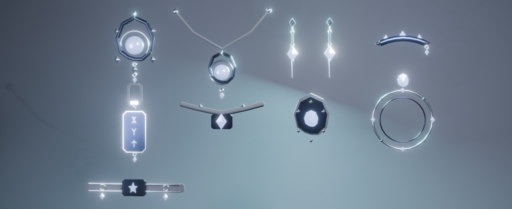 期間限定 0円セール!!Vegadawn Kit|VRChat向け 10点アクセサリーセット【PhysBone/揺れ物対応】