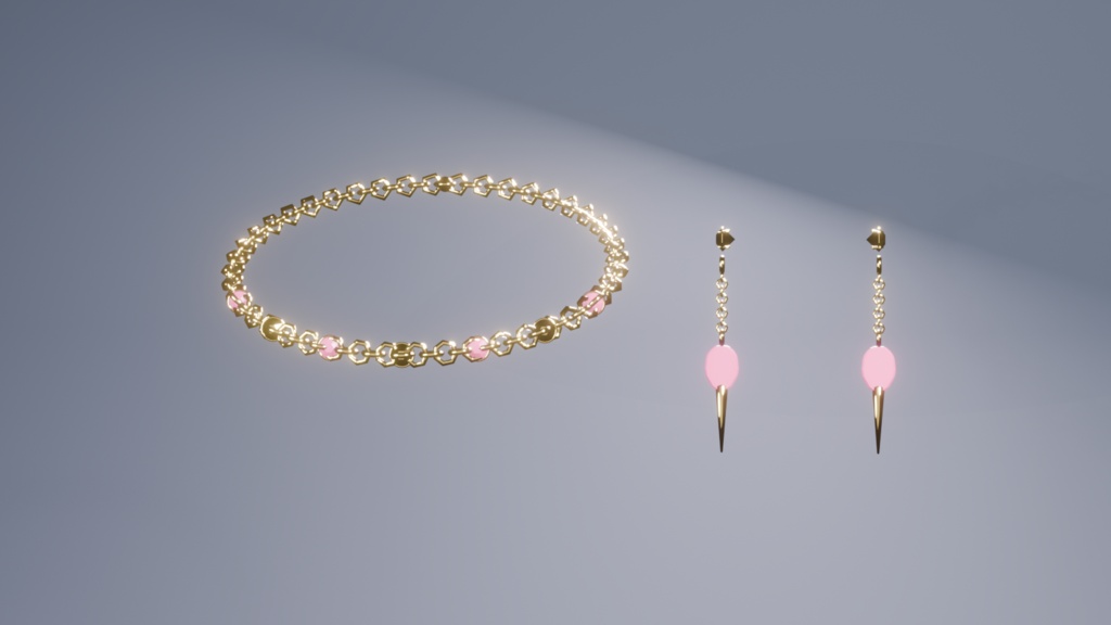 翠花のしずく|VRChat向け 2点アクセサリーセット【PhysBone設定済み】