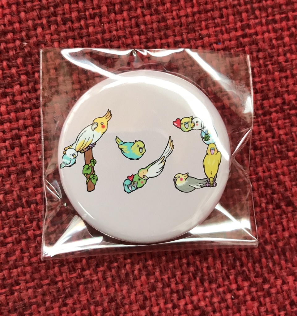 インコ 缶バッジ (32mm) ライラック