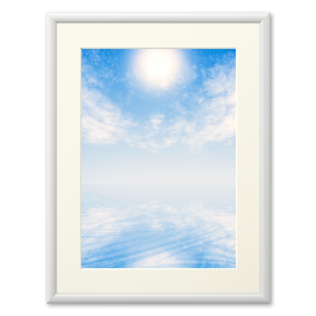 The sky and the sun where it is reflected on the water.