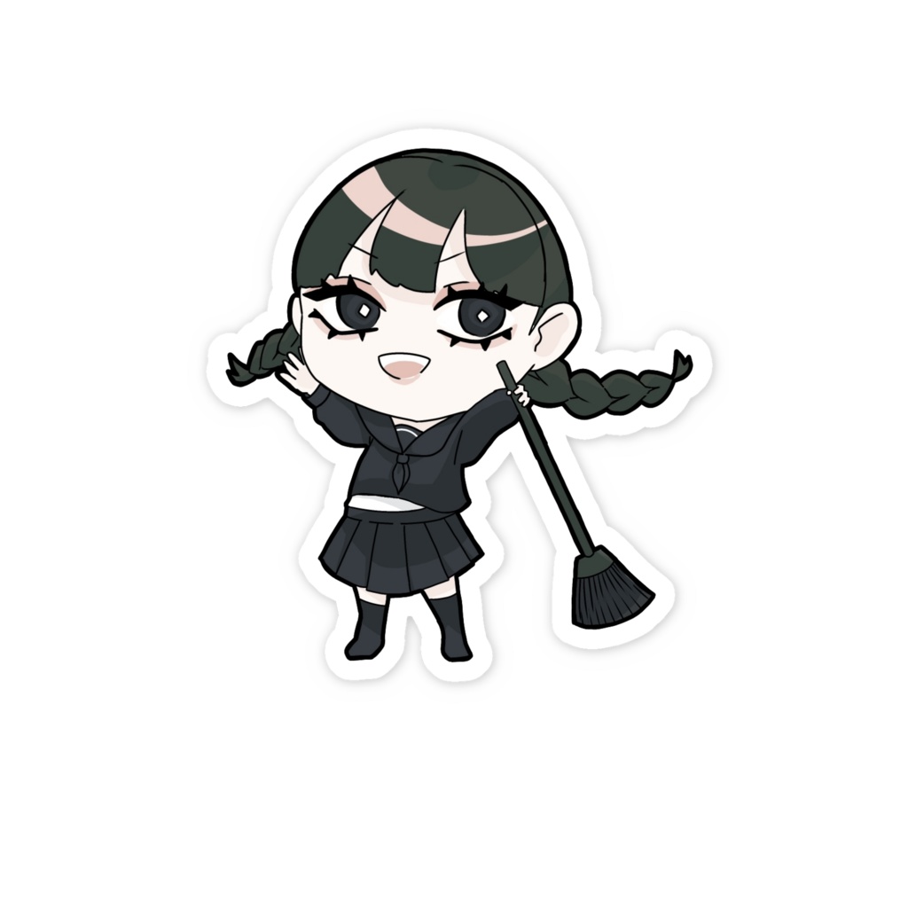 掃除が好きな女の子 ステッカー