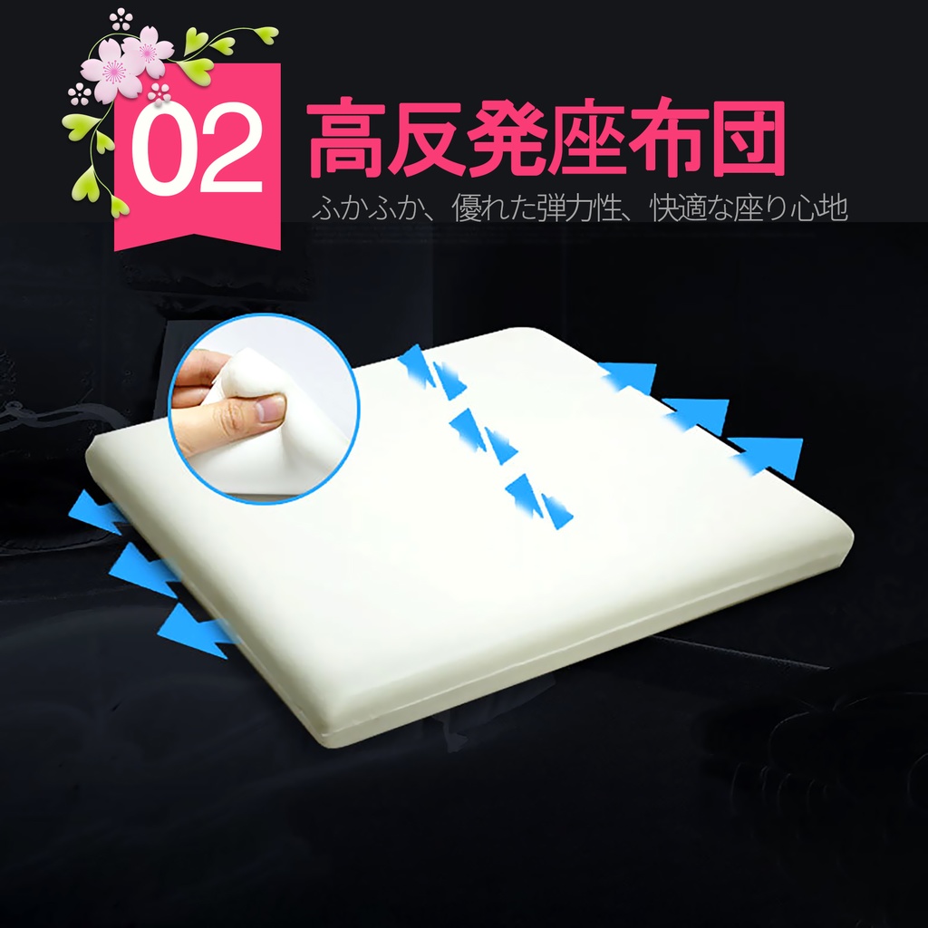 クッション 高反発 座布団 四季通用 通気性 両面印刷 アニメ ダイニングチェア クッション メモリーフォーム 40cmx40cmx3cm カスタム可能