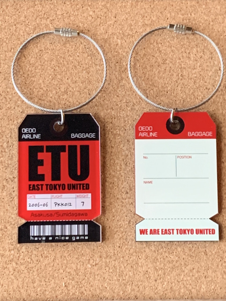 ETU手荷物タグ風アクリルキーホルダー