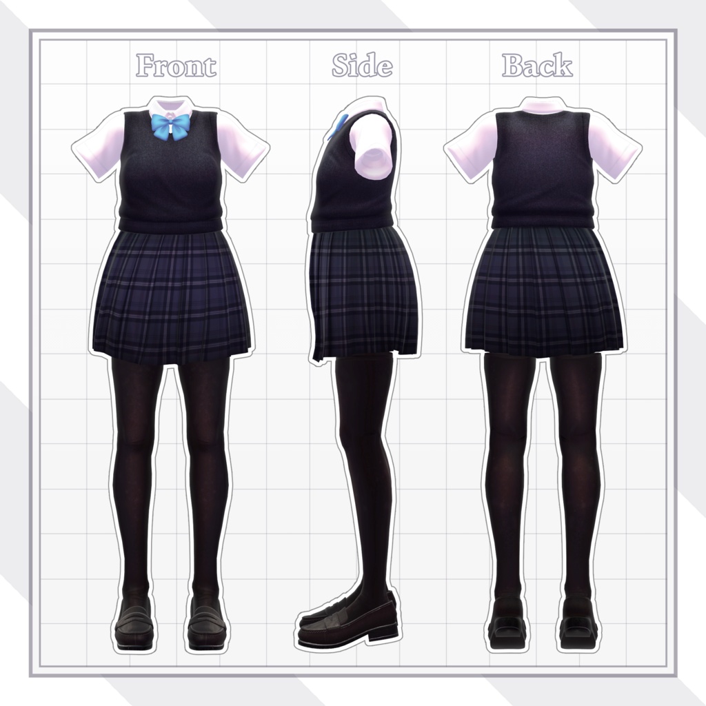 【アップデート】私立高校制服(夏冬)-SchoolUniform- (ソラハちゃん・つぼみちゃん用)