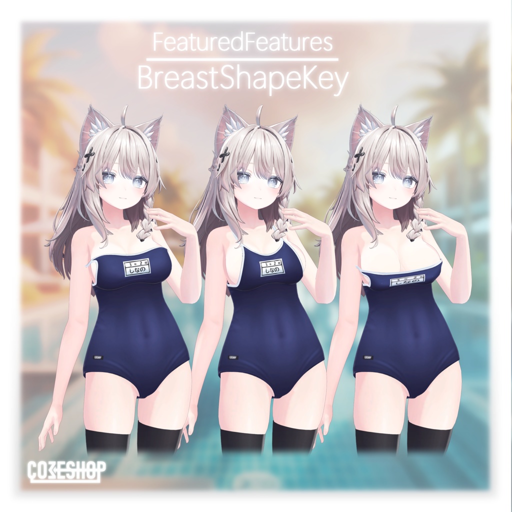 しなのちゃんのスクール水着(ぱつぱつ&ぺたぺた)ーSchoolSwimsuit-