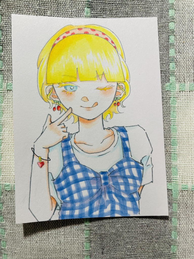 手描き アナログ オリジナル イラスト 女の子