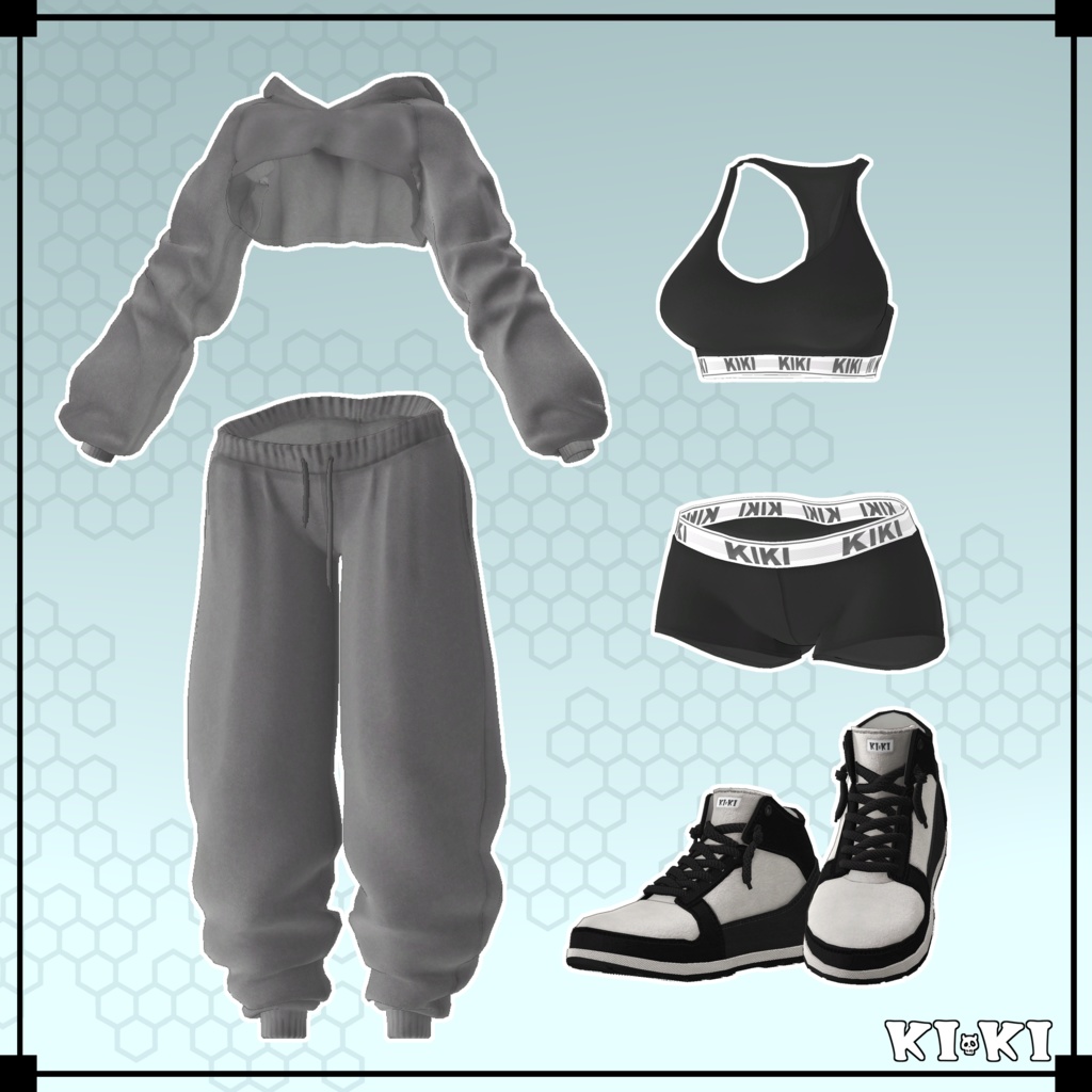クロップドパーカースウェット_セット【3D衣装】