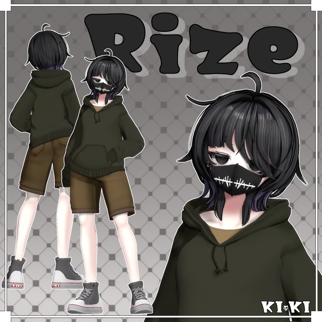 パーカー&ハーフパンツ【3D衣装】