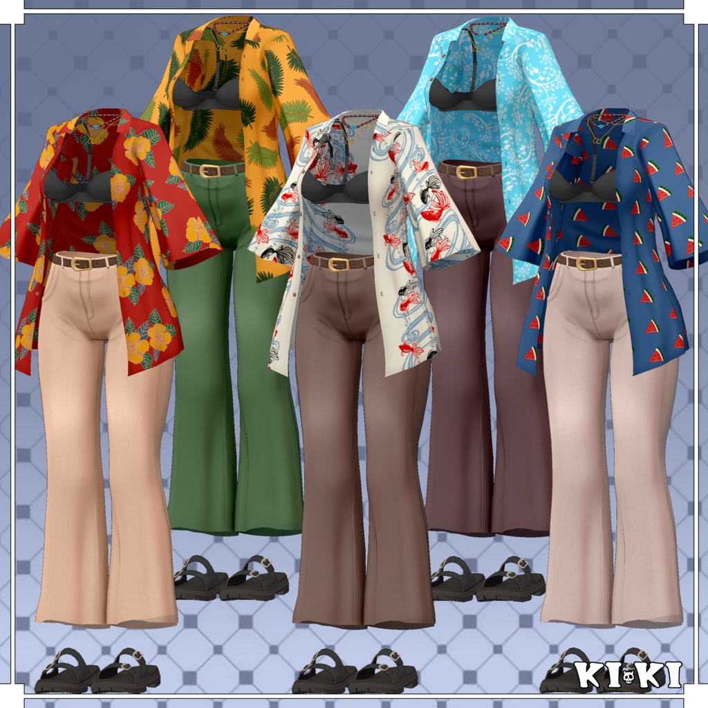 柄シャツ【3D衣装】