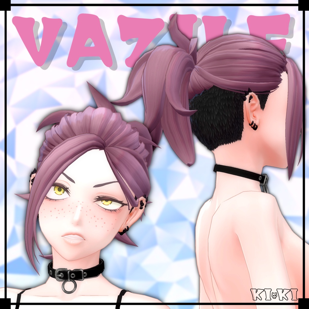 ツーブロック ポニーテール【3Dヘアモデル】