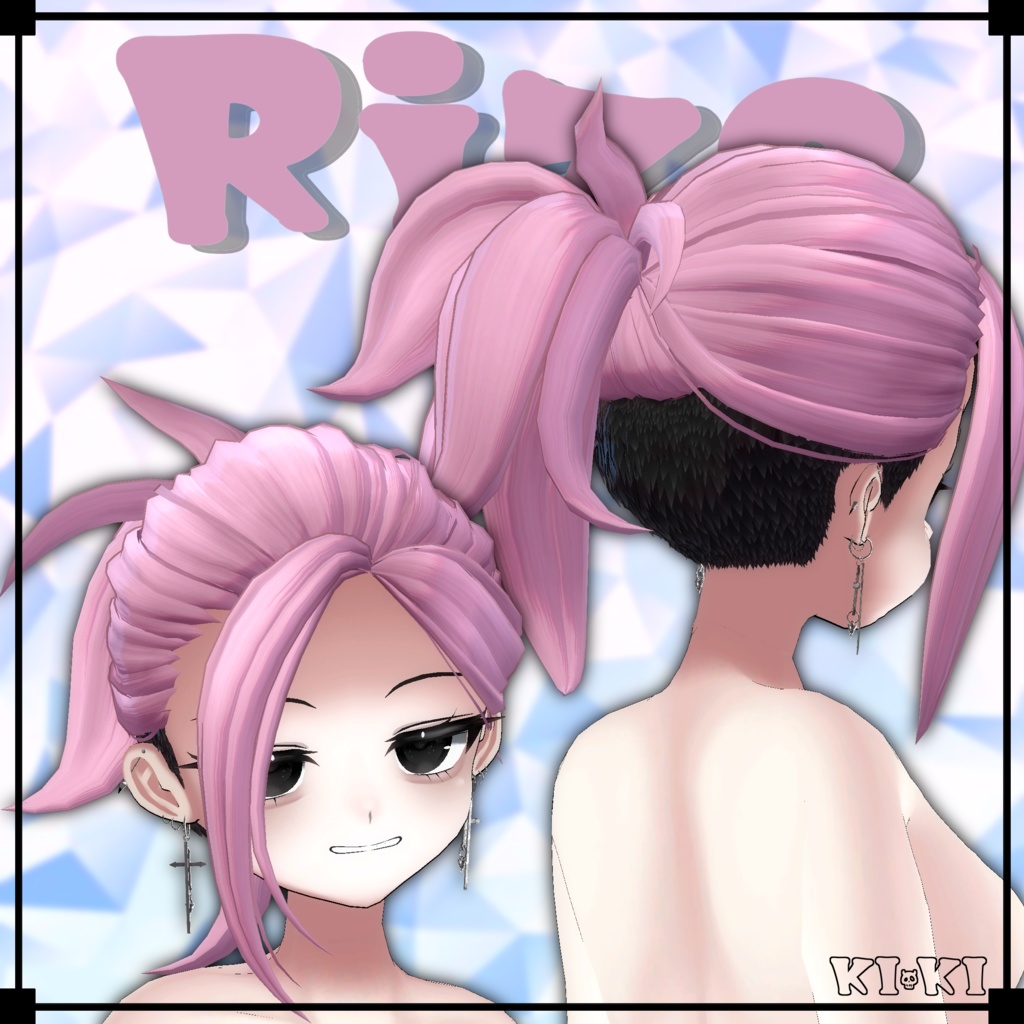 ツーブロック ポニーテール【3Dヘアモデル】