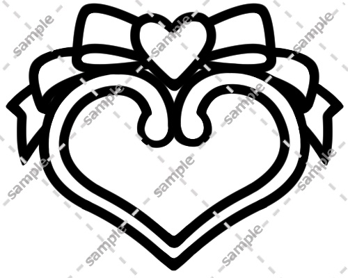 リボンとハート枠のチャーム