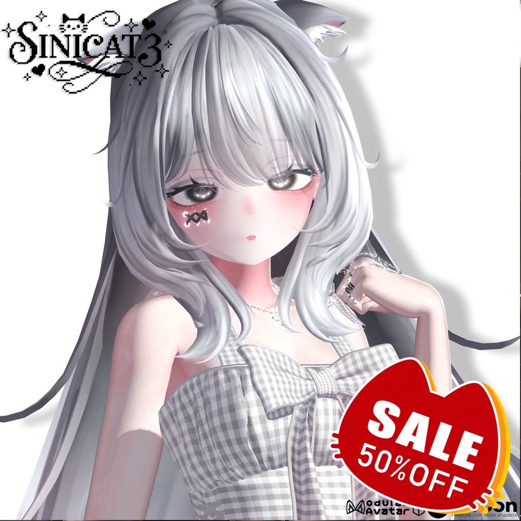 ✨セール中✨𝐒.𝐂𝟑 【15アバター対応 VRC Hair】🤍 LazyWave Tresses 🤍