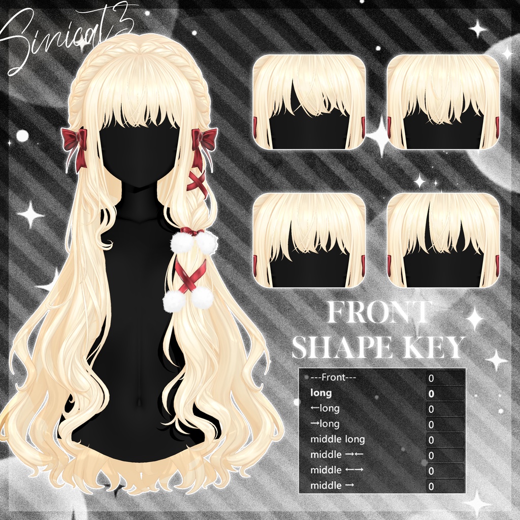 ✨発売記念セール中✨𝐒.𝐂𝟔【18アバター対応 VRC Hair】🤍Noéliat🤍