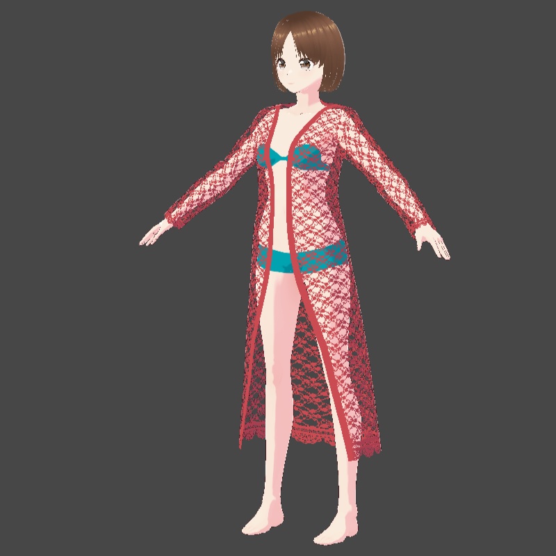 レースロングカーディガン VRoid用 vroidcustomitem 7色セット